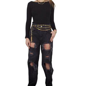 BDG High Rise Baggy Distressed Jean Urban Outfitters Women's Size 29x32